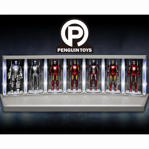 Gift Bundle Collectible Sculpture [1:35 Scale Model] Iron Man Hall of Armor Wireless Charging Stage