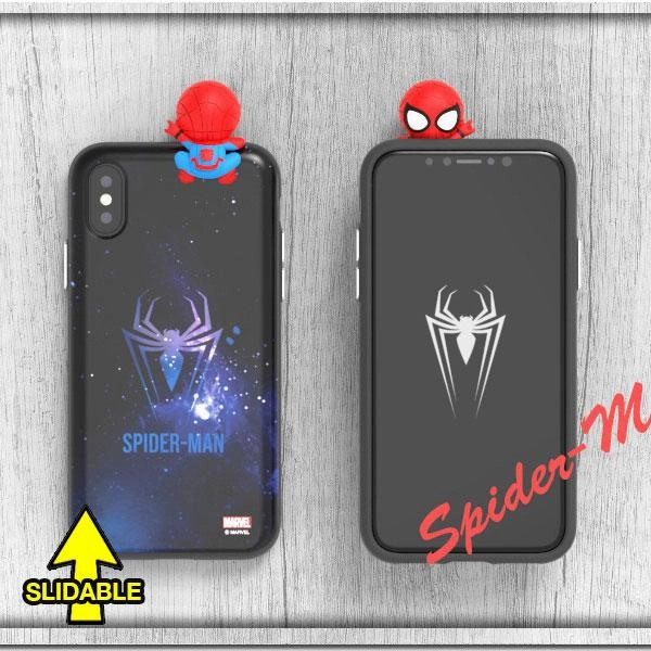 Desktop Decor Gaming Statue Marvel Spiderman Mini Figure Slide Cover Card Slot S2 iPhone Case
