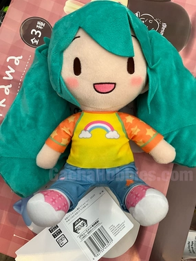 Sega Fuwapuchi Hatsune Miku Yellow Training Outfit Medium Plush (In-stock) Bronze Cast