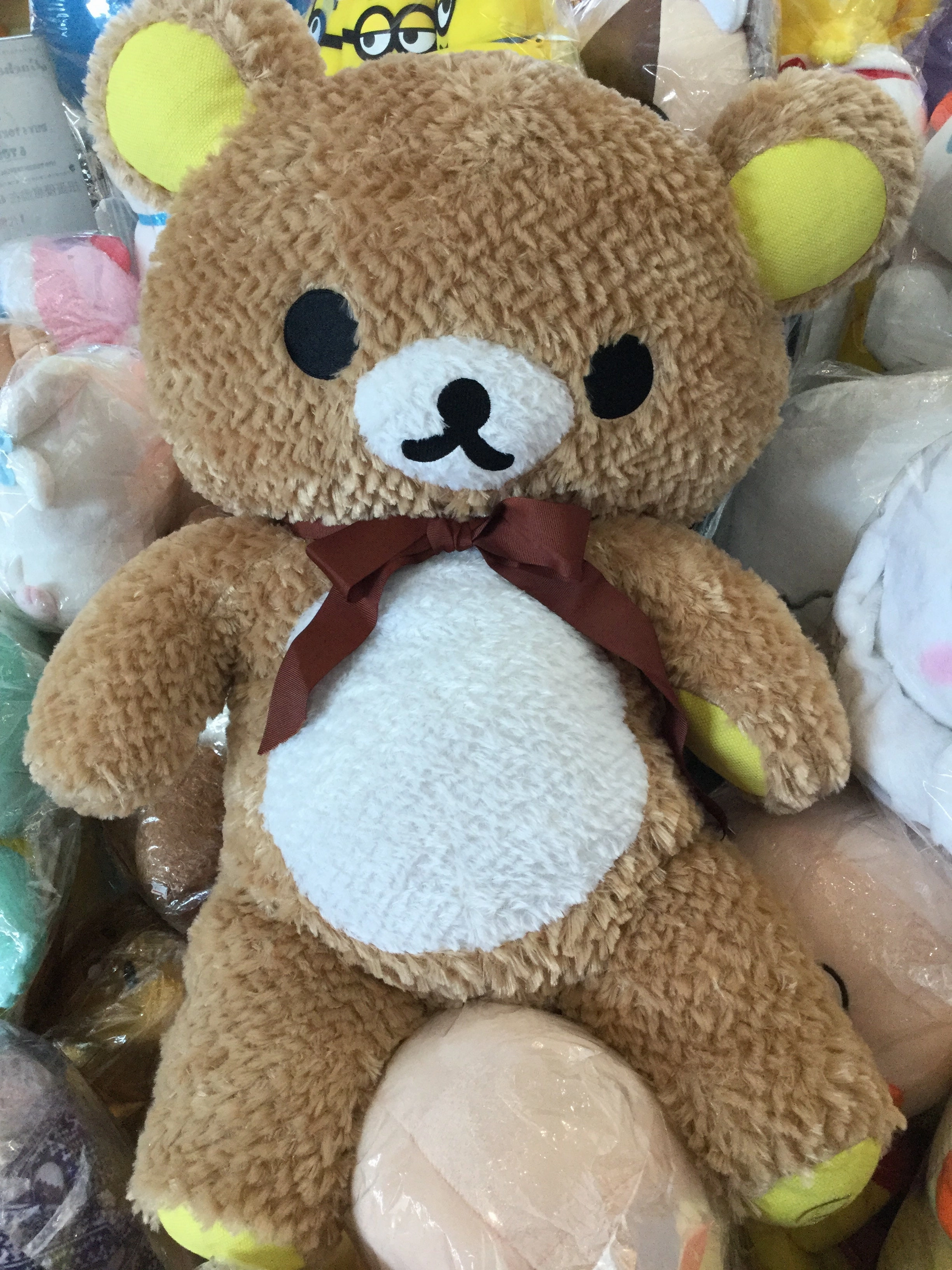 Character Display Rilakkuma Sweets Brown Ribbon Long Fur Giant Plush (In-stock)