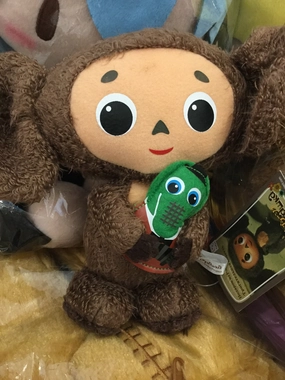Cheburashka Monkey hold Crocodile Small Standing Plush (In-stock) Fantasy Sculpture
