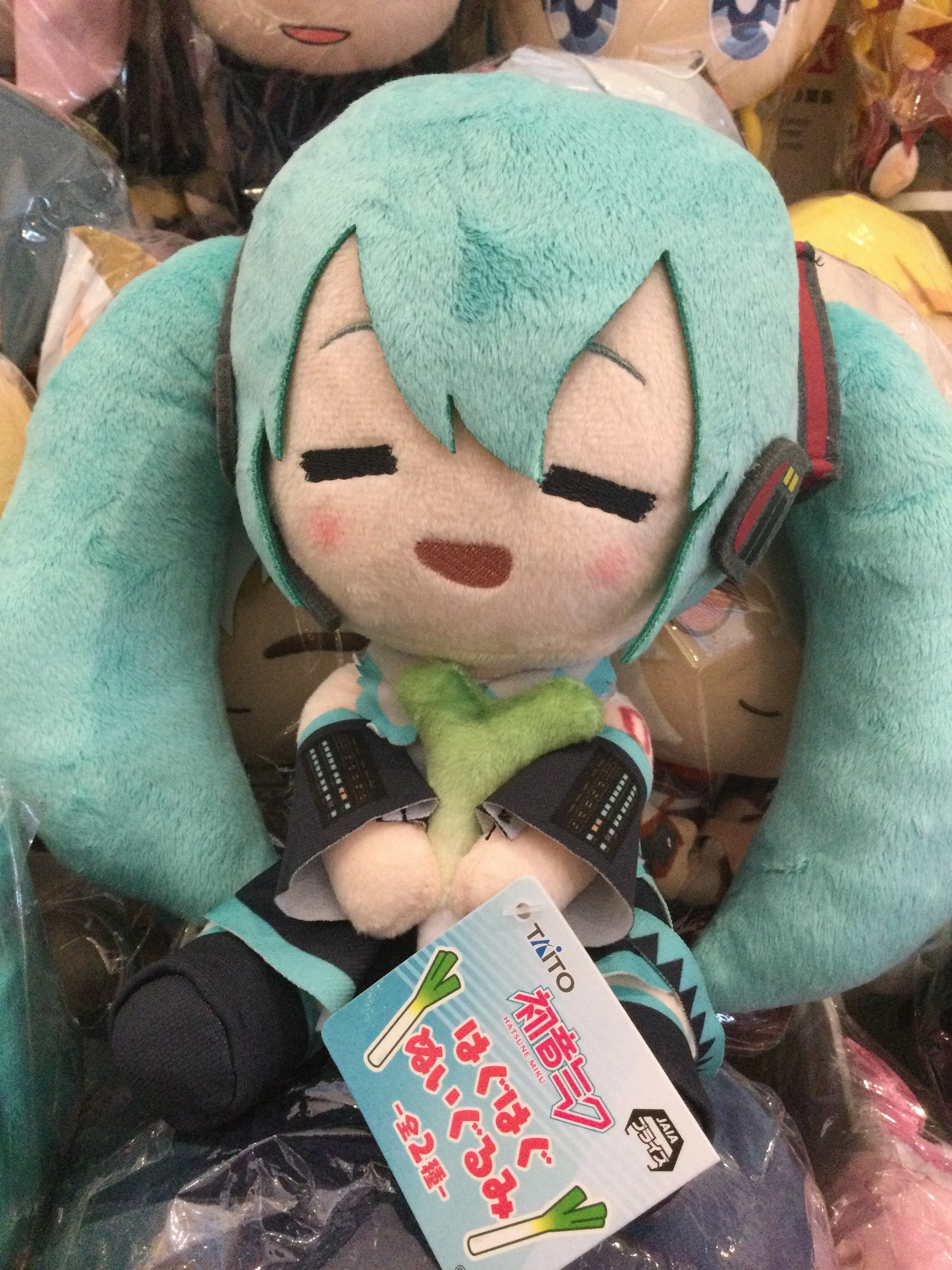 Robot Model Library Decor Taito Hatsune Miku Hugs Leeks Close Eyes Medium Plush (In-stock)