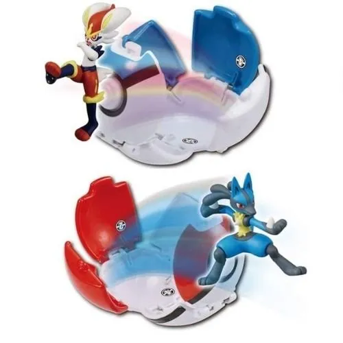 Pokemon MonColle World MonColle PokeDel-Z Ash VS Go (Lucario:Cinderace) Flying Pose Movie Figure