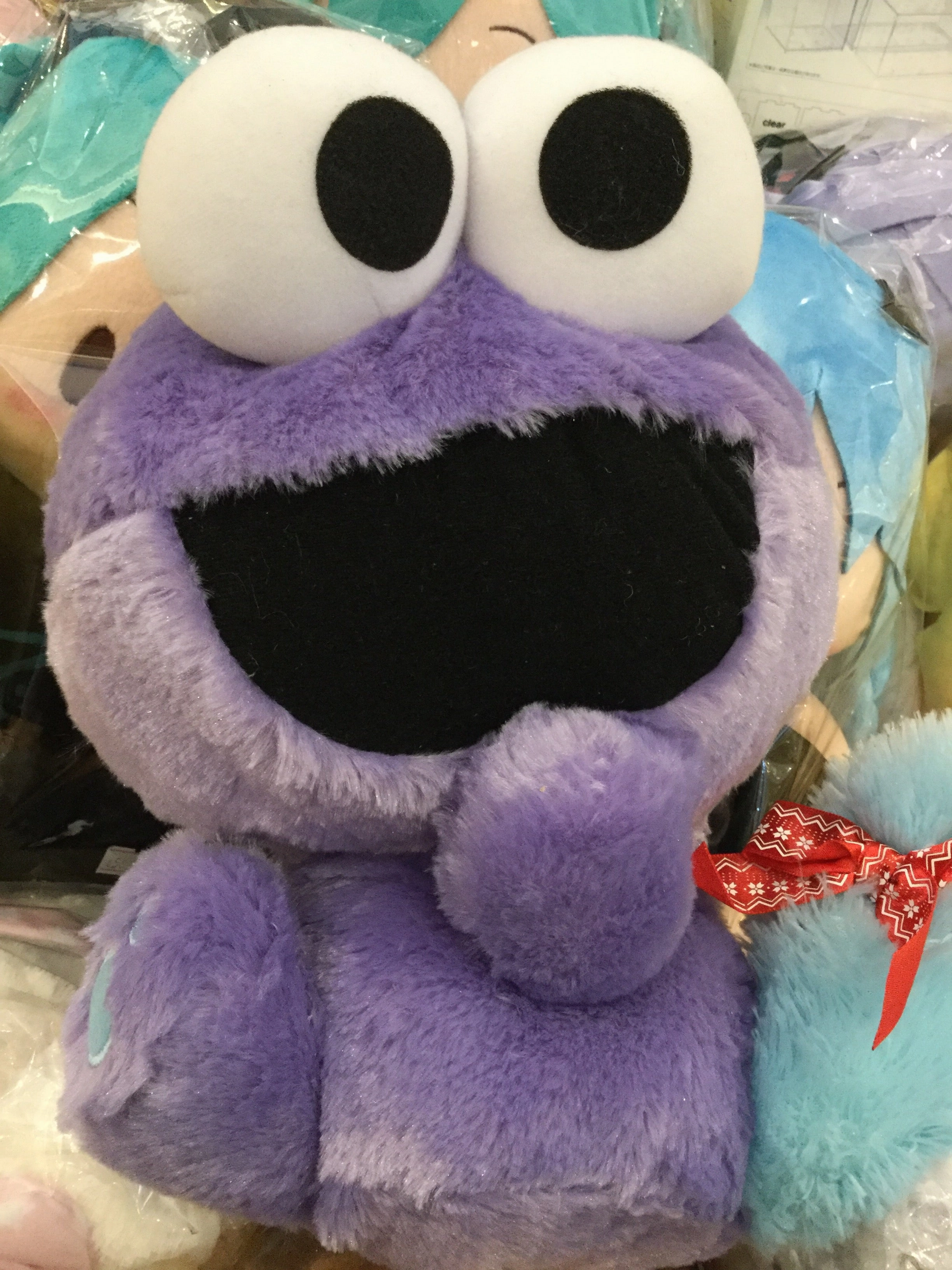 Sesame Street Purple Cookie Monster Long Fur Medium Plush (In-stock) Miniature Creation