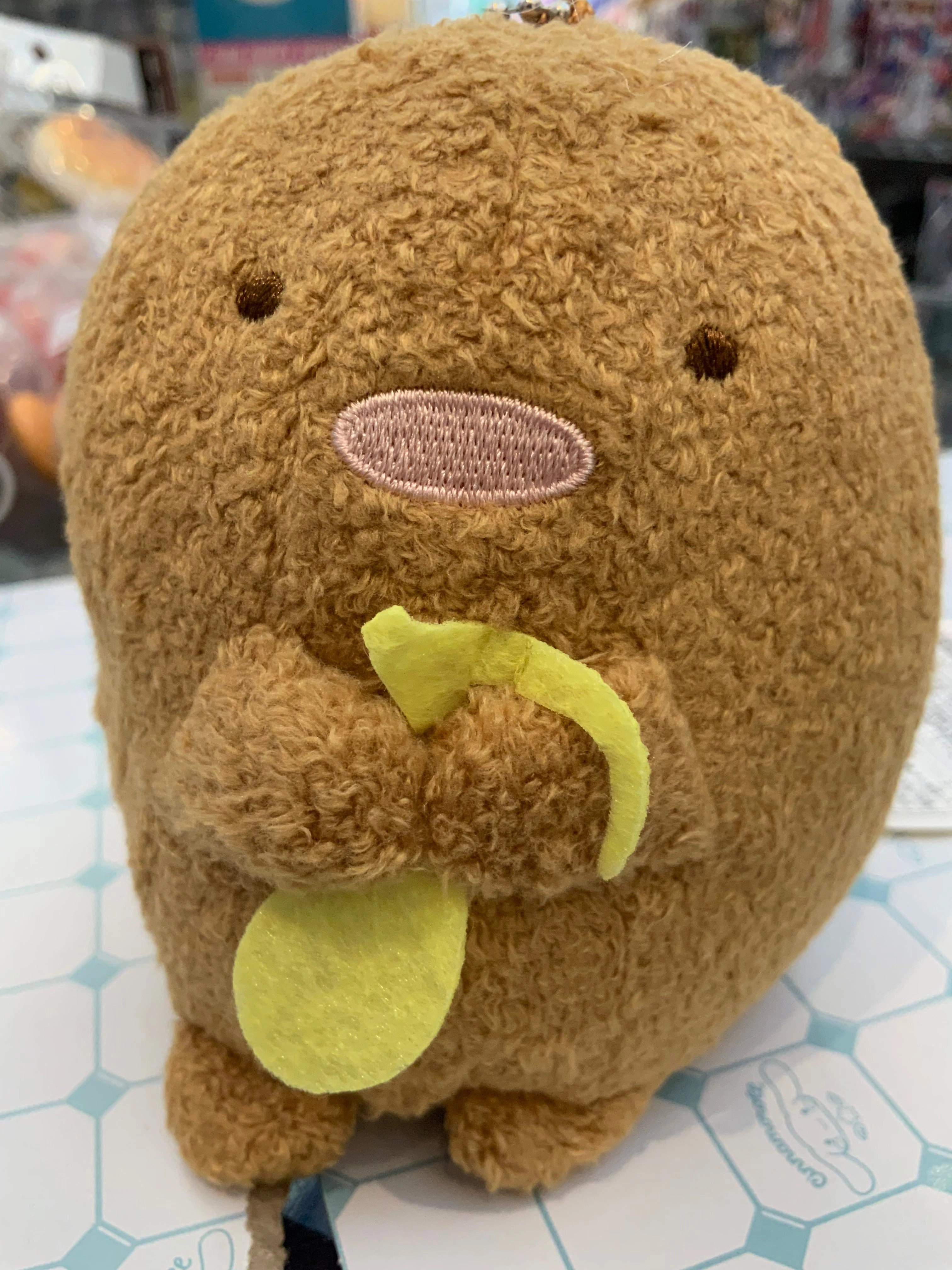 Sumikko Gurashi Music Tonkatsu Small Plush Keychain (In-stock) Miniature Merchandise Press Worthy