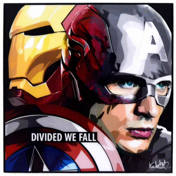 Fantasy Quest Pop Art Wall Decoration Drawing (Ironman and Captain America Divided We Fall) ??F??b ??????L ? Marvel
