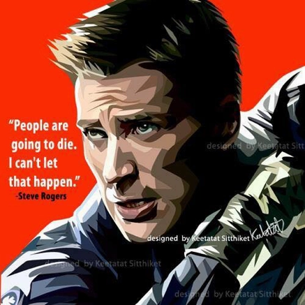 Graffiti Figure Pop Art Wall Decoration Drawing (Steve Rogers)