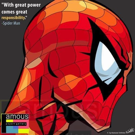 Robot Design Pop Art Wall Decoration Drawing (SpiderMan With great power)