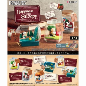 REMENT - Snoopy & Friends Terrarium Happiness with Snoopy (Set of 6) (2024 Sep Resale ver.) ?Z?? ?? ?? Non toxic Miniature Figure