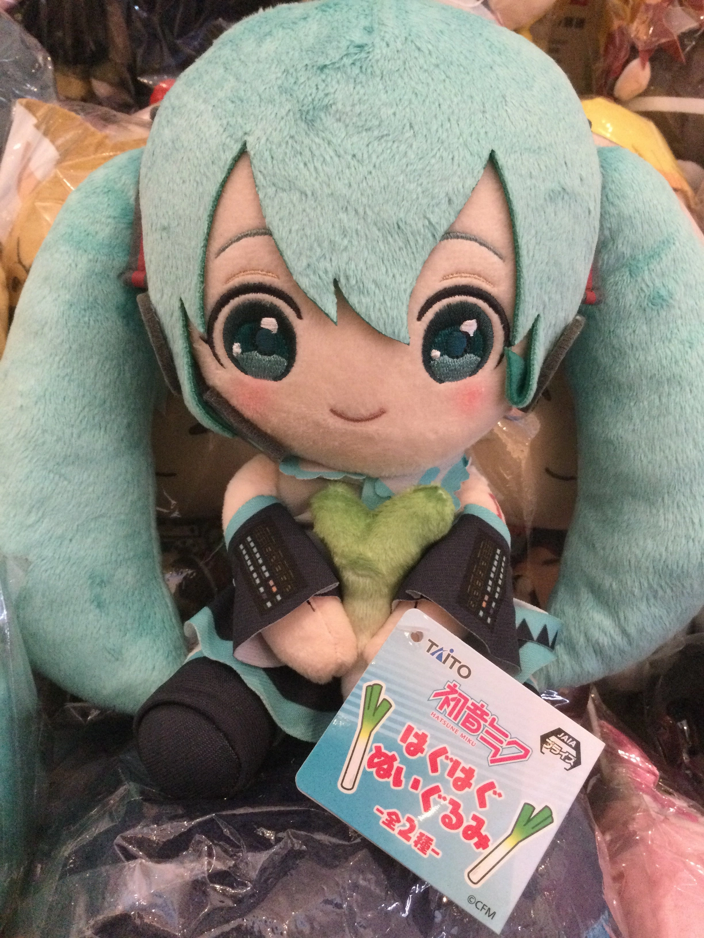 Vinyl Collectible Taito Hatsune Miku Hugs Leeks Open Eyes Medium Plush (In-stock)