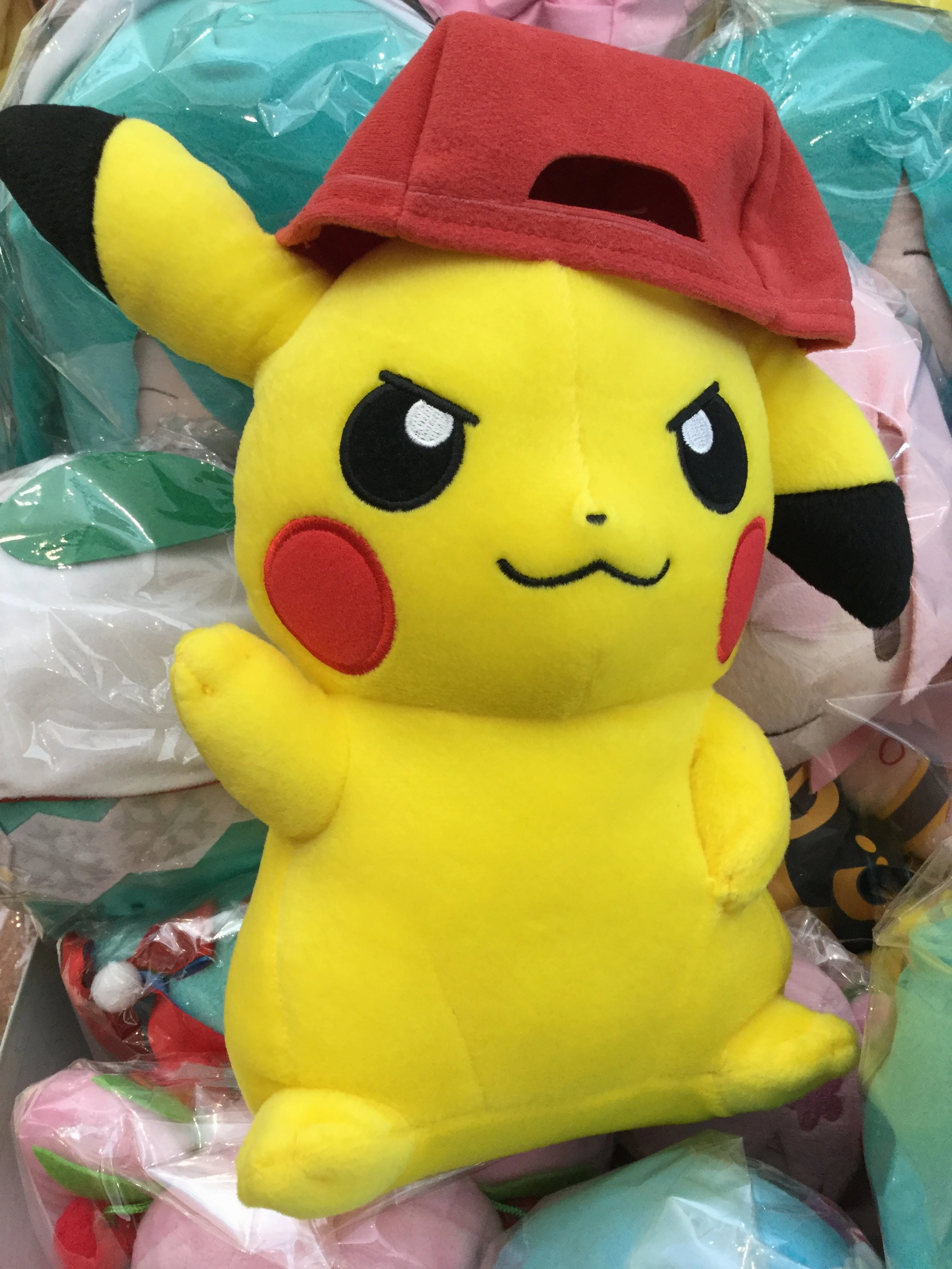 Sci-Fi Model app connected Pokemon Pikachu with Cap Confident Face Medium Plush (In-stock)