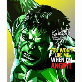 Antique Reproduction Action Object Pop Art Wall Decoration Drawing (The Hulk - You Don't Like Me)