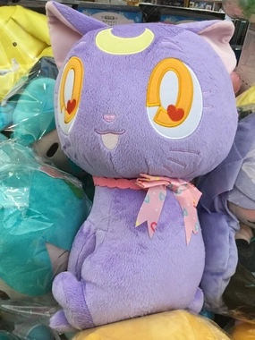 Sailor Moon Light Purple Luna Cat Sitting Medium Plush (In-stock) Modern Art Plush Companion