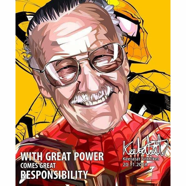 Sports Figure Pop Art Poster Wall Decoration Drawing Marvel Stan Lee