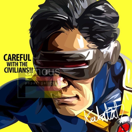 Pop Art Wall Decoration Drawing (Cyclops) Character Product Static Pose