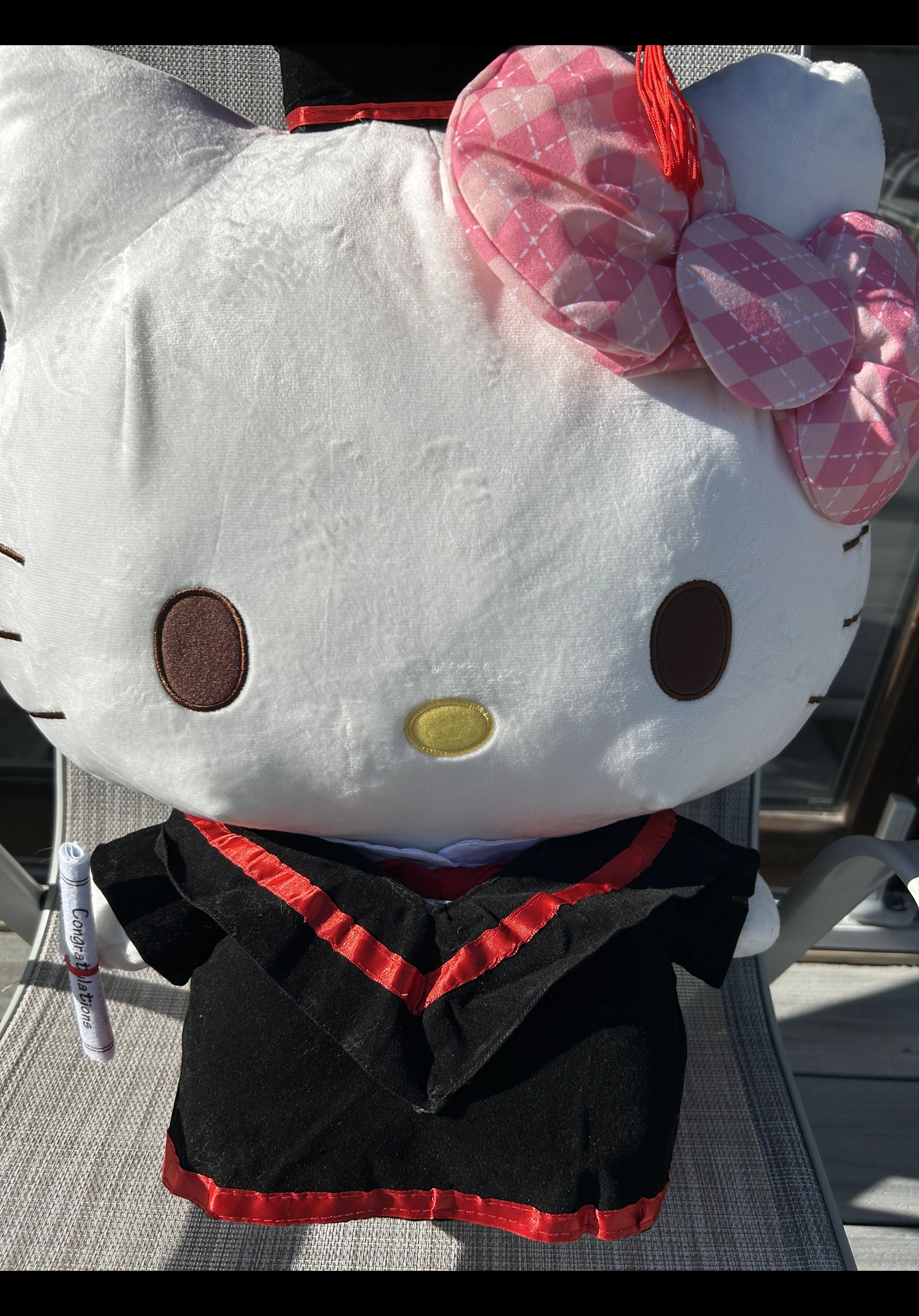 Graduation Sanrio Hello Kitty Checkered Pattern Giant Creative Display Worldwide Delivery