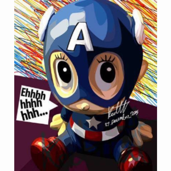 Pop Art Wall Decoration Drawing (Baby Captain America) ??????L ? marvel Adventure Game Maximalist Art
