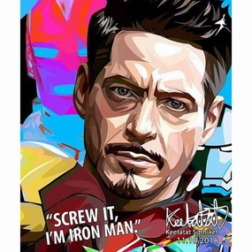 Tony Stark Marvel Pop Art Poster Wall Decoration Drawing Cute Mascot
