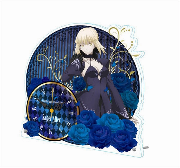 Movie "Fate/stay night [Heaven's Feel]" Acrylic Table Clock Saber Alter Social media Vinyl Display