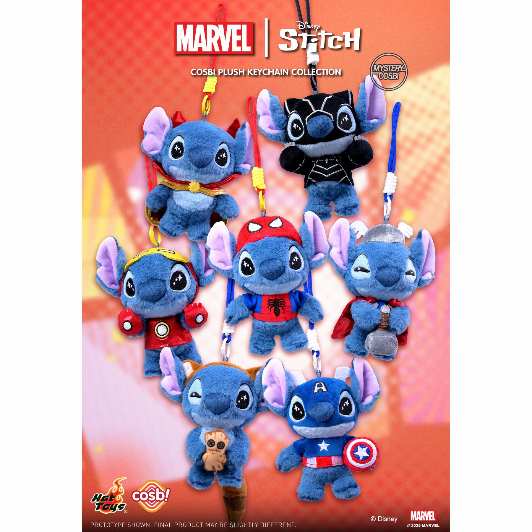 Marvel Stitch - Cosbi Plush Keychain Collection (box of 6) ???? ???? ??S?? Gift Bundle