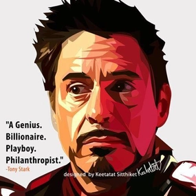 Pop Art Wall Decoration Drawing (Tony Stark Genius) Staff Pick Modern Collectible