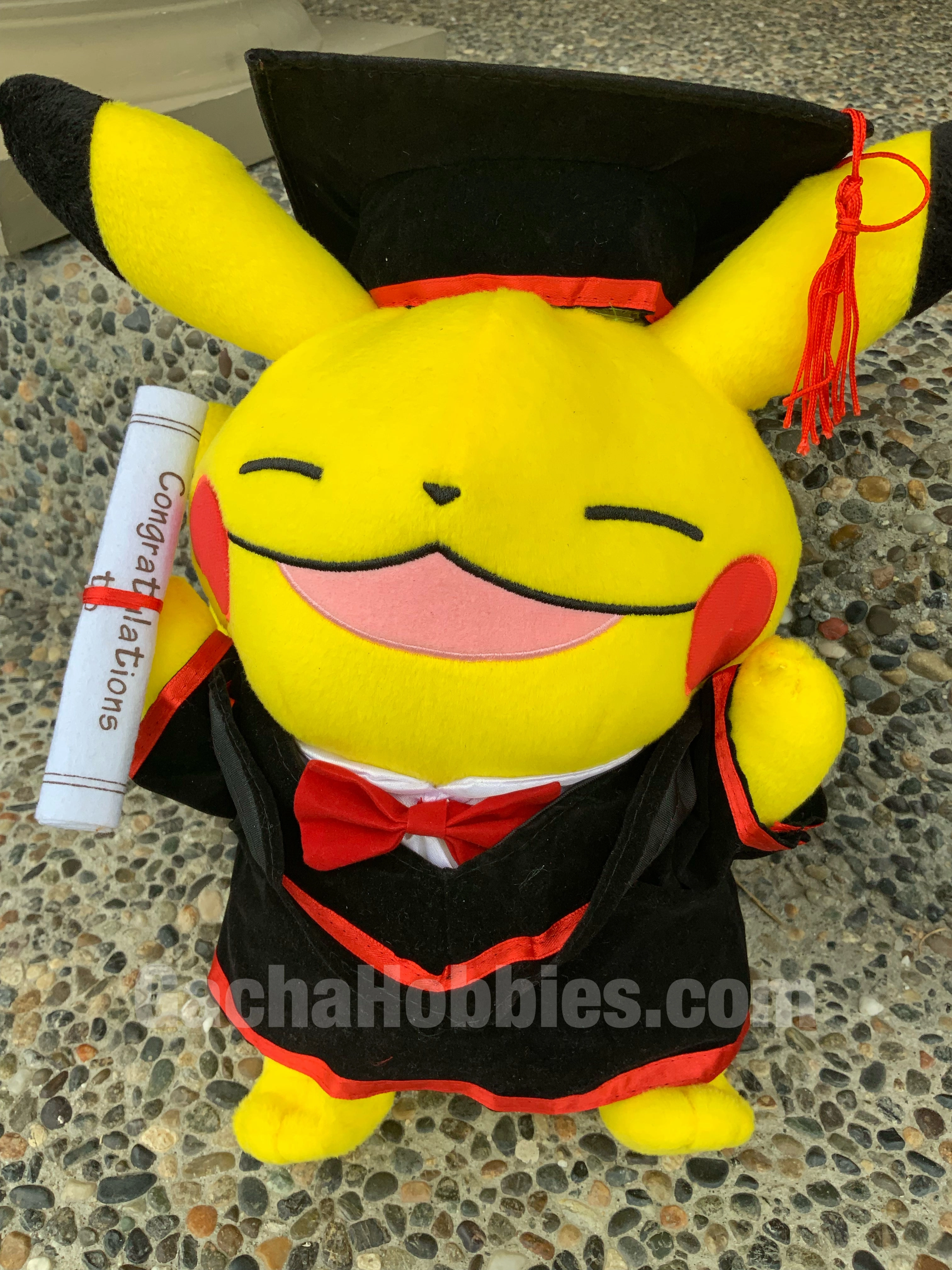 Graduation Pokemon Pikachu With-Both-Eyes-Closed And Big Smile Vinyl Goods Victorian Style