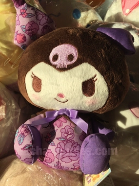 FuRyu Sanrio Character Kuromi Flower Pattern Small Plush (In-stock) Collectible Art