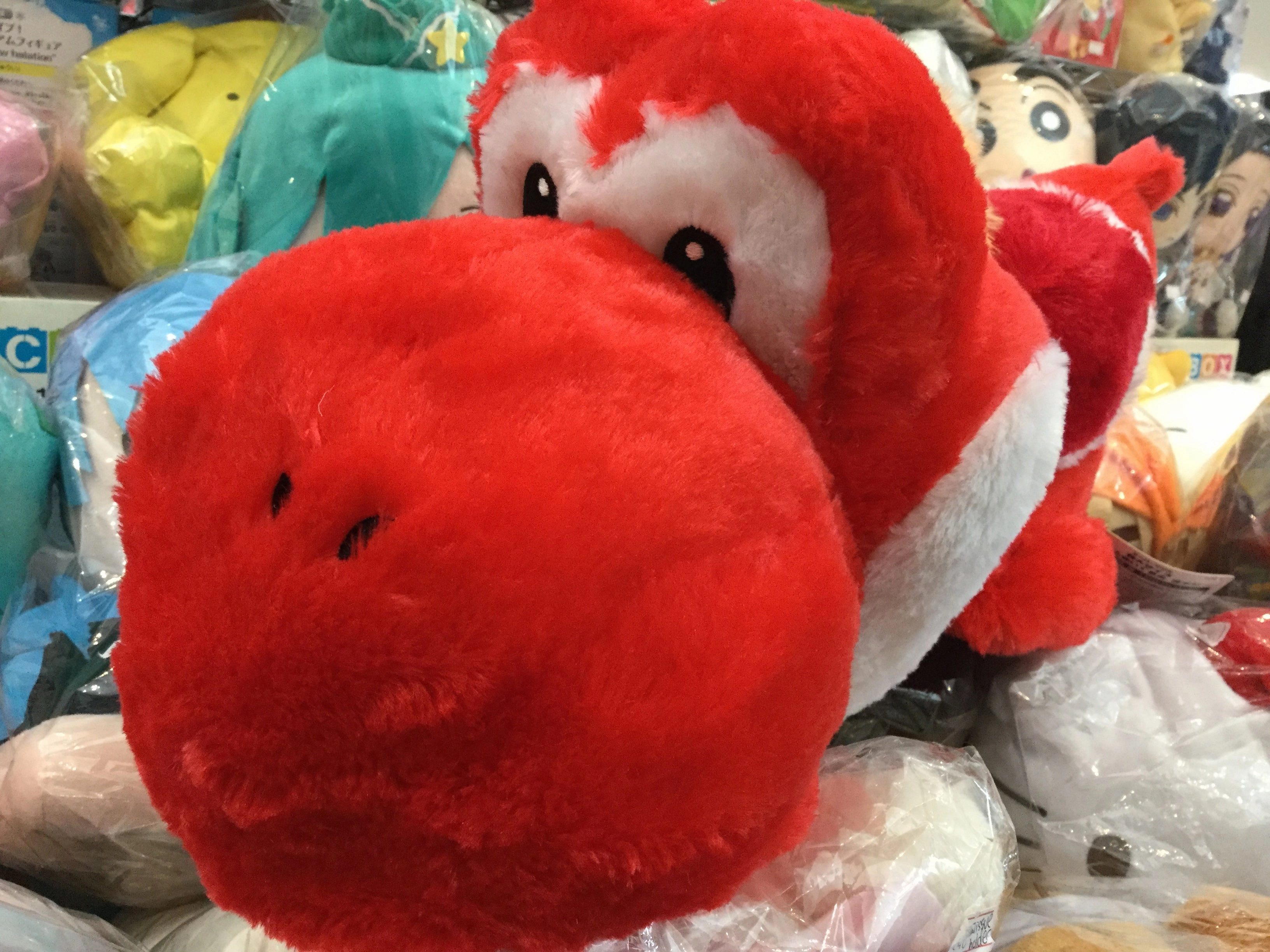 Super Mario Bros Red Yoshi Resting Long Fur Medium Plush (In-stock) Independent Artist Transforming Toy