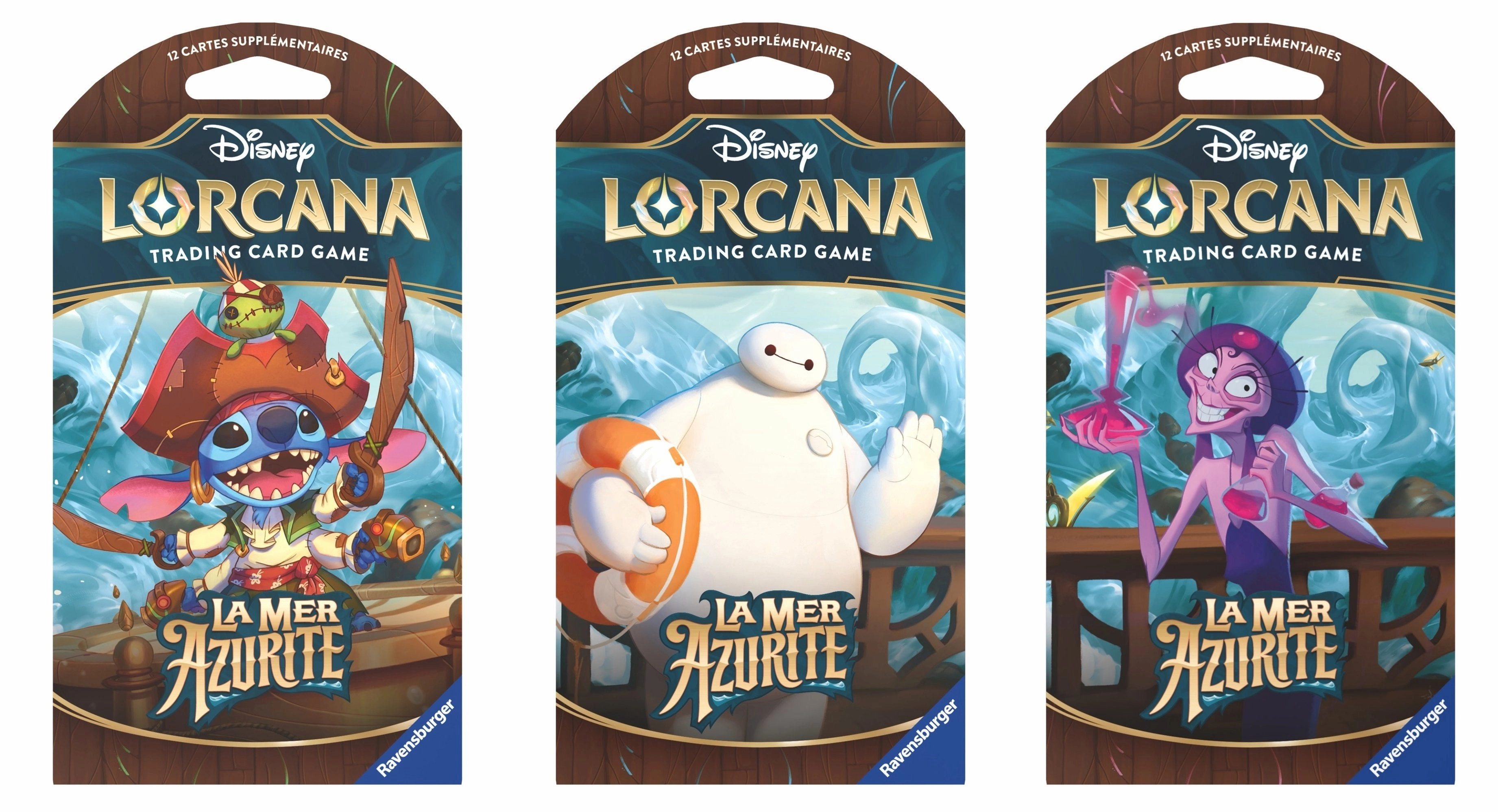 Crypto Art Disney Lorcana JCC : La Mer Azurite - Booster sous blister (1x blister cartonn?? al??atoire)- FR