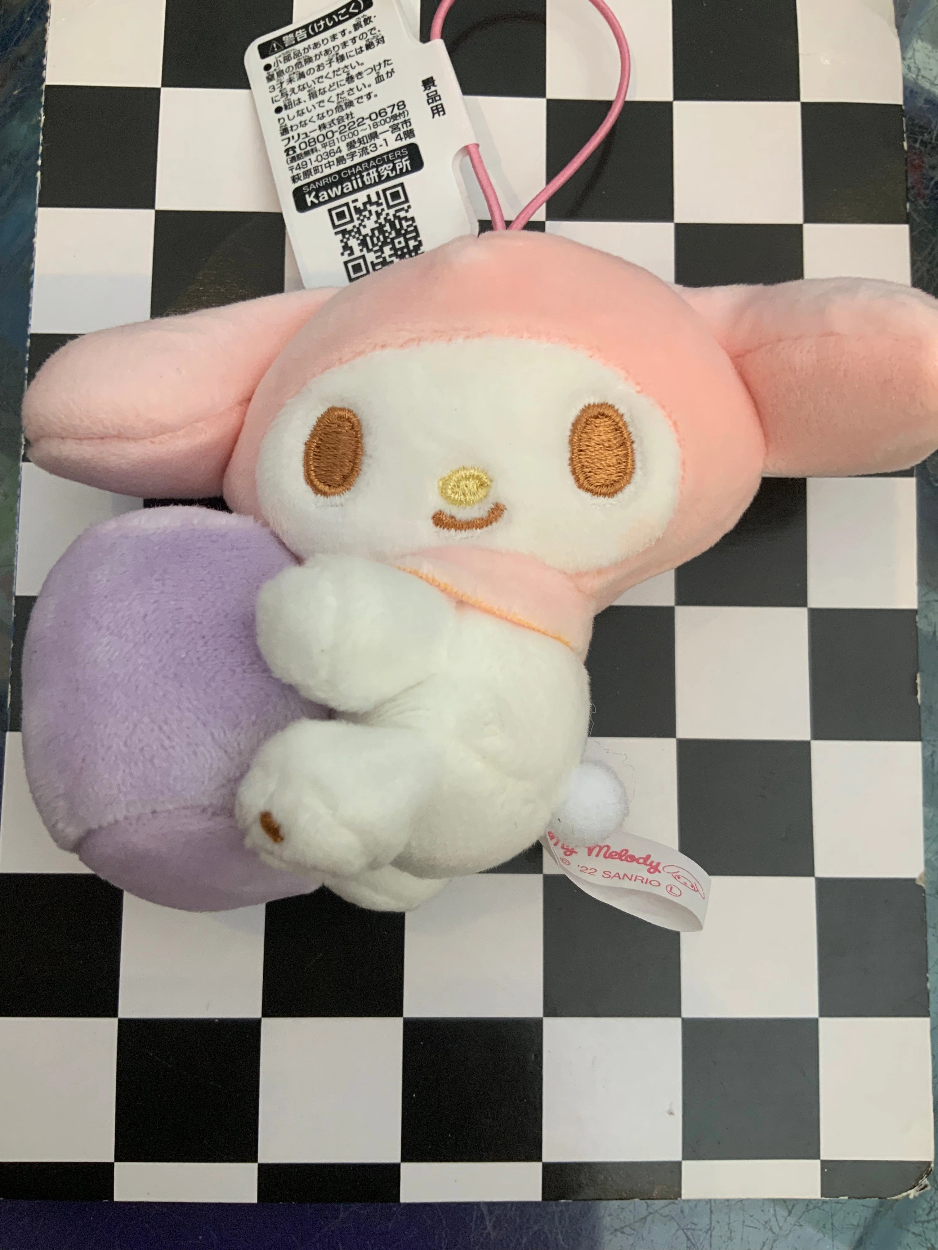 Robot Display Sanrio Characters Melody Baked Bread Small Plush Keychain (In-stock)