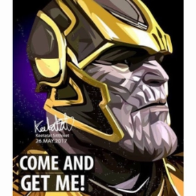 Electronic Toy Small Space Pop Art Wall Decoration Drawing (Thanos)