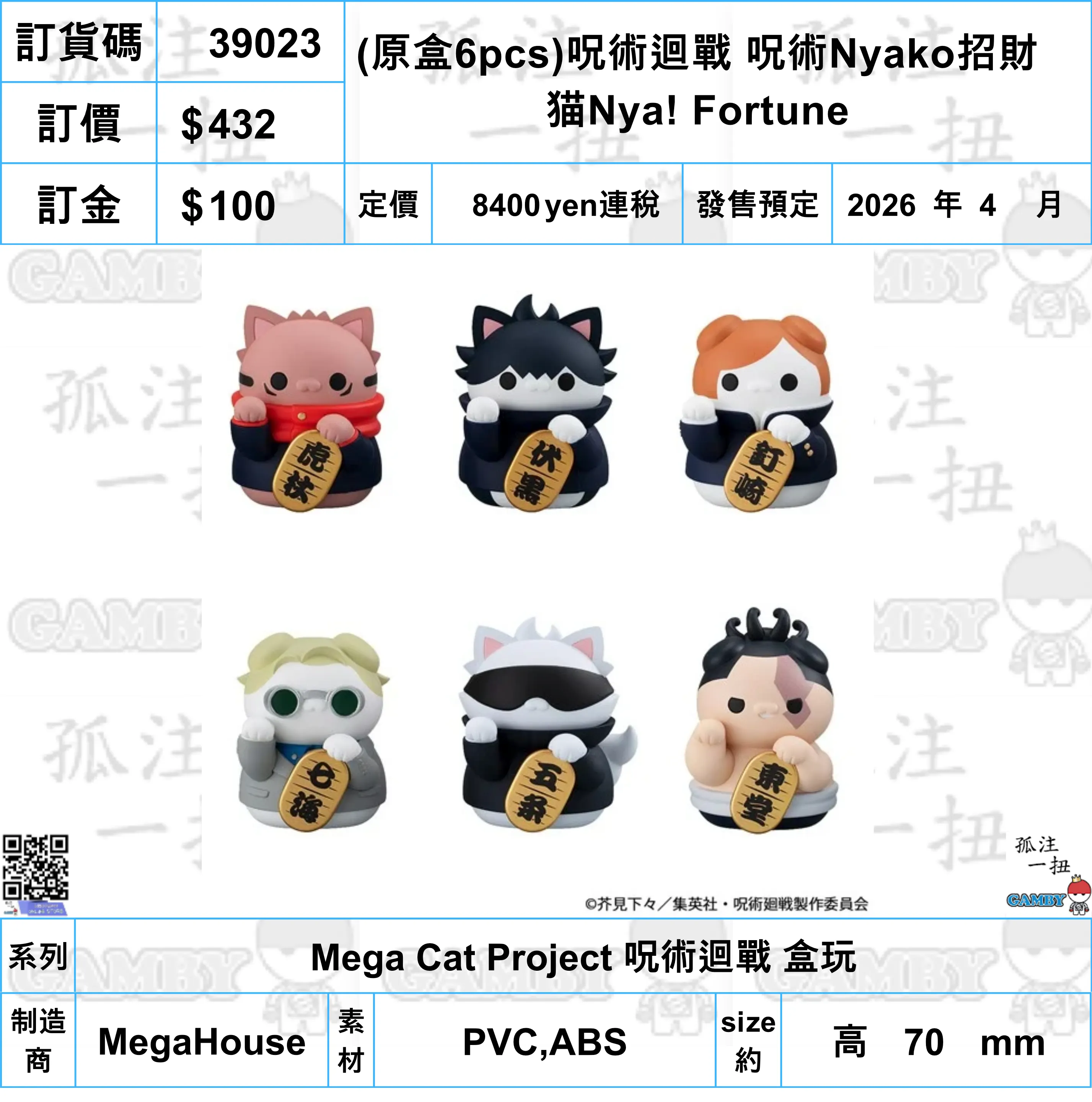 ?a:39023 <?r$432> #(?????m?M)(??6pcs)???g?? ???gNyako??Nya! Fortune=Mega Cat Project ???g?? ???? Art Item Fabric Figure