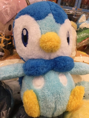 Monochrome Design Art Series Pokemon Piplup Sitting Furry Big Plush (In-stock)