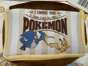 Pokemon Pocket Monster Brown Zipper Pouch (In-stock) Vinyl Item Educational Display