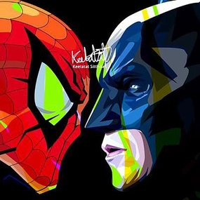 Mainstream Appeal Pop Art Poster Wall Decoration Drawing Spiderman Vs Batman Marvel DC