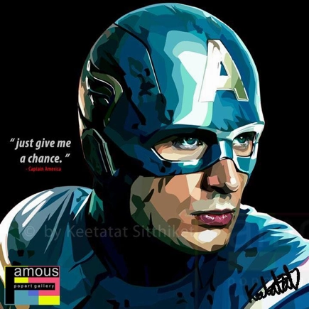 Pop Art Wall Decoration Drawing (Captain America - Just give me) PVC Toy Pre Columbian