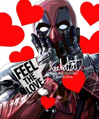 Pop Art Wall Decoration Drawing (Deadpool Love) Chibi Creation