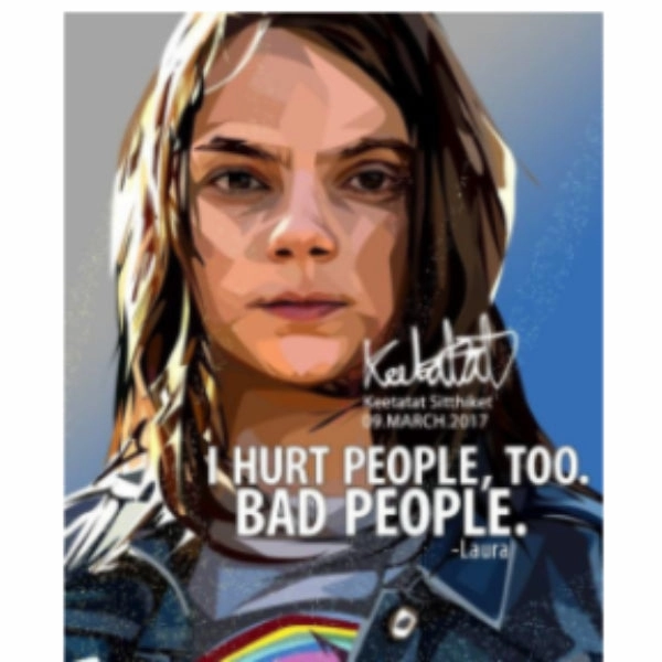 Pop Art Wall Decoration Drawing (Laura - I Hurt People, Too.Bad People) ?}?? ? Chrome Plated Limited Statue