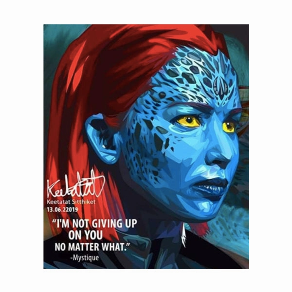 Pop Art Wall Decoration Drawing (Mystique - I'm not giving up on you) Gaming Decor PVC Statue