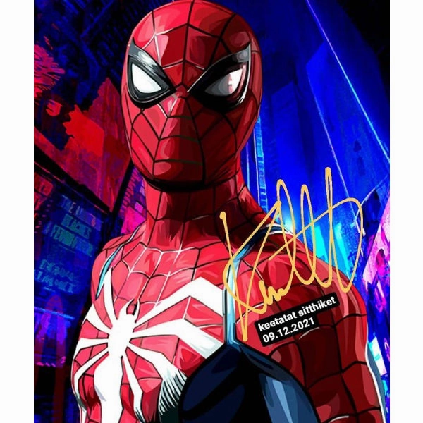 Pop Art Wall Decoration Drawing (Spiderman Red Blue White) Independent Artist Limited Sculpture