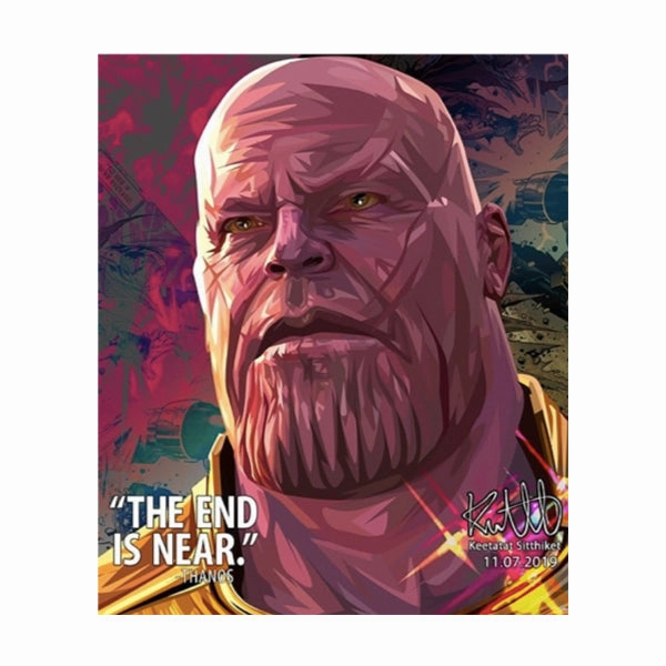 Multi Pose Pop Art Wall Decoration Drawing (Thanos - The end is near)