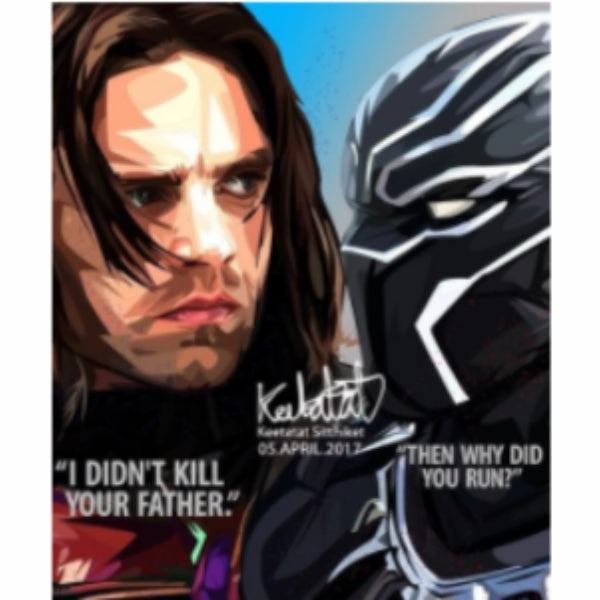 Pop Art Wall Decoration Drawing (Winter Soldier x Black Panther - I Didn't Kill Your Father, Then Why Did You Run) ?????? ?? ? Marvel Hobbyist Community