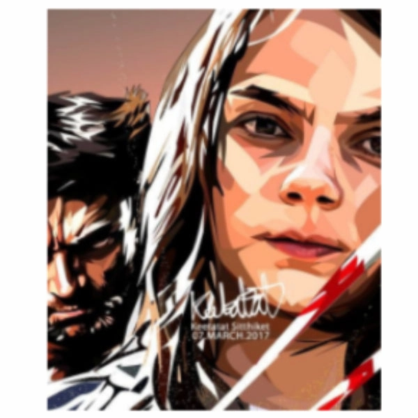 Pop Art Wall Decoration Drawing (Wolverine Logan X Laura) ???? ? Iconic Character Vinyl Collectible
