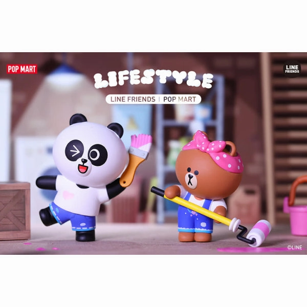 Character Showcase Impressionist Art Pop Mart - Line Friends Lifestyle Series Mini Figure