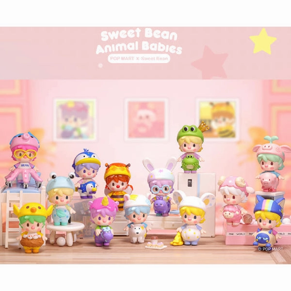 Pop Mart - Little Sweet Bean Animal Babies Blind Box Series Mini Figure Robot Product Adventure Game