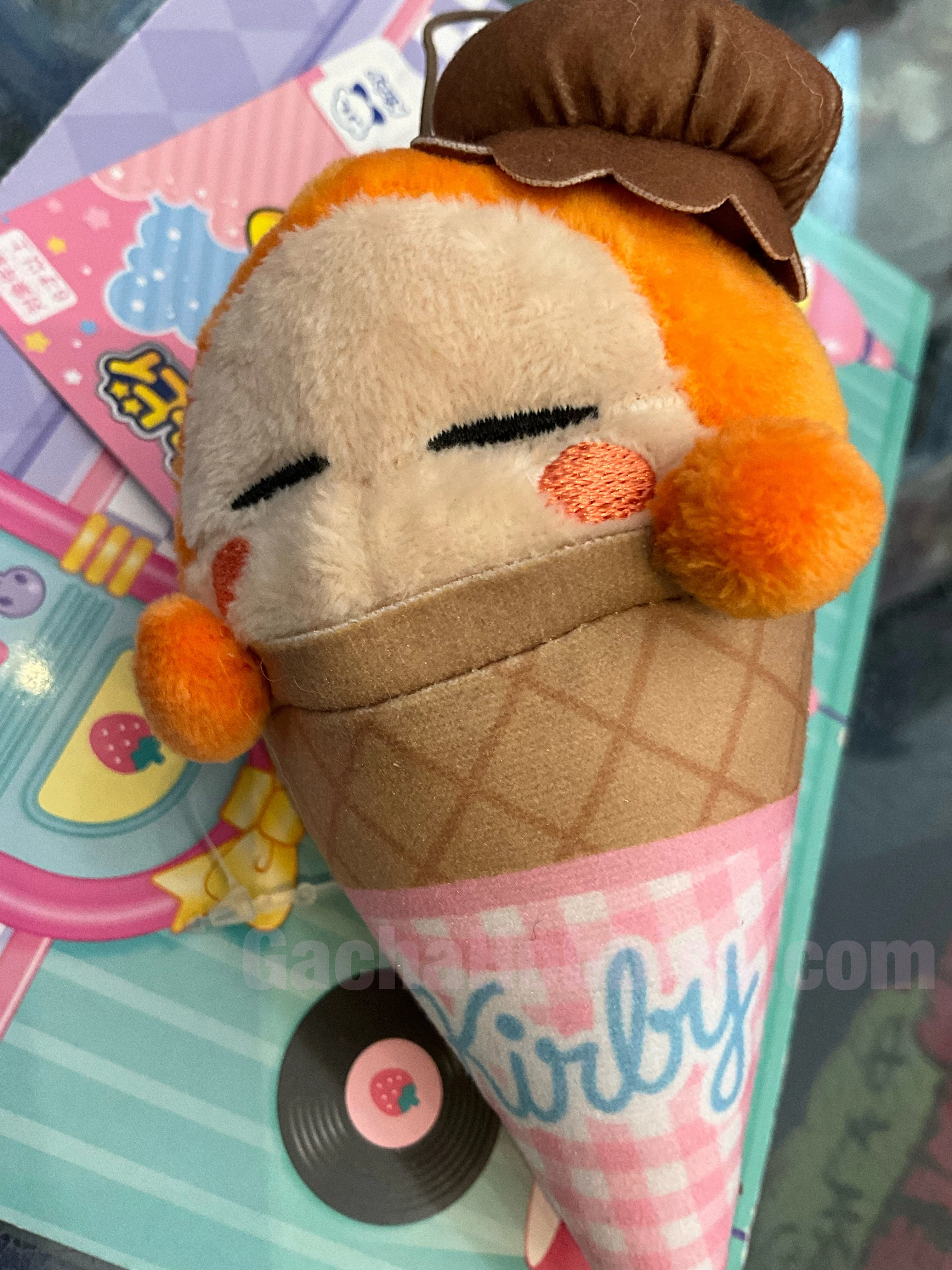 FuRyu Hoshi no Kirby Waddle Dee Ice Cream Cone Small Plush Keychain (In-stock) Celebrity endorsed Legacy Item