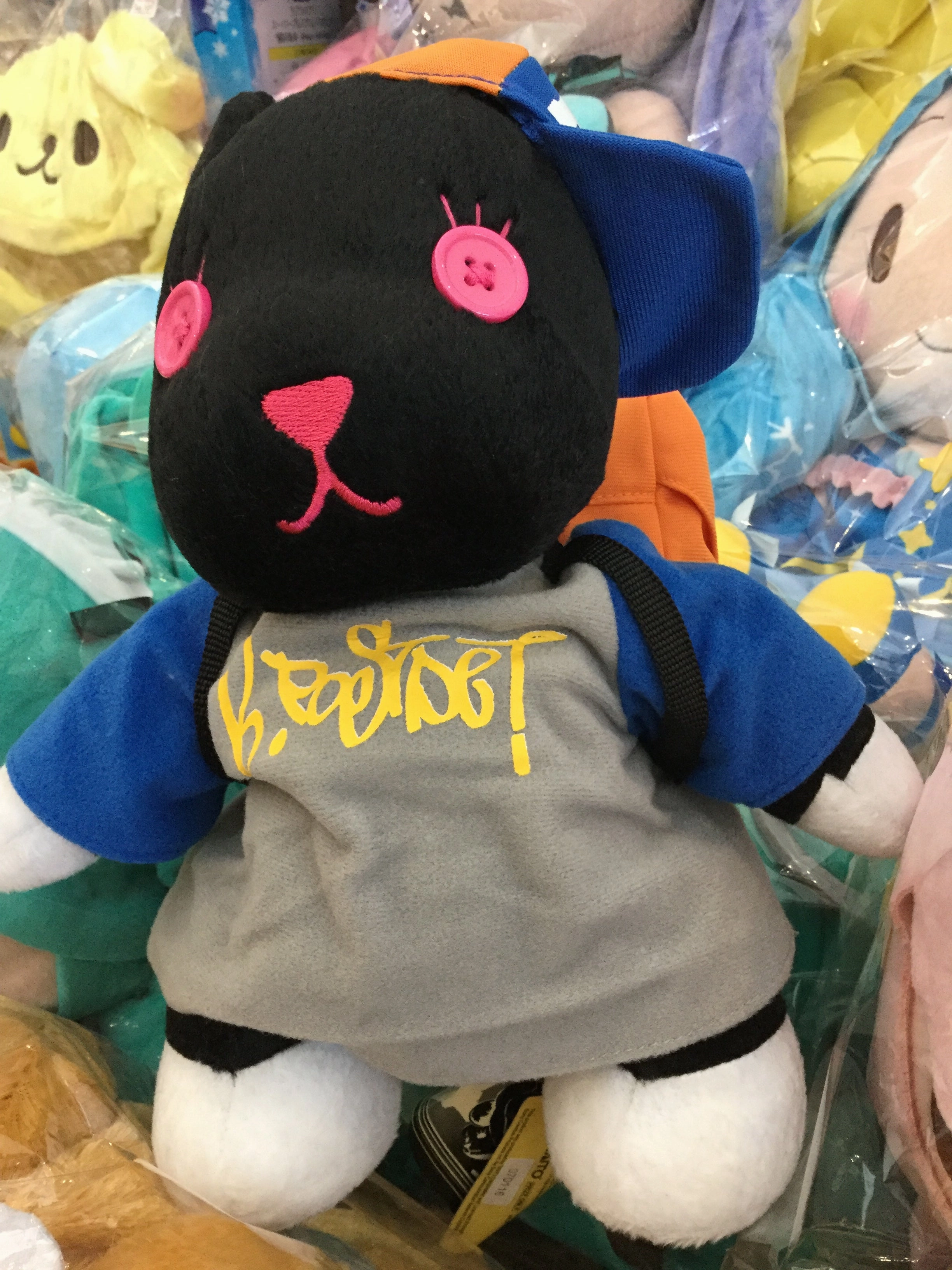 Superhero Item Ball Joint Post Pet Fun Factory Black Bear Street Style Medium Plush (In-stock)