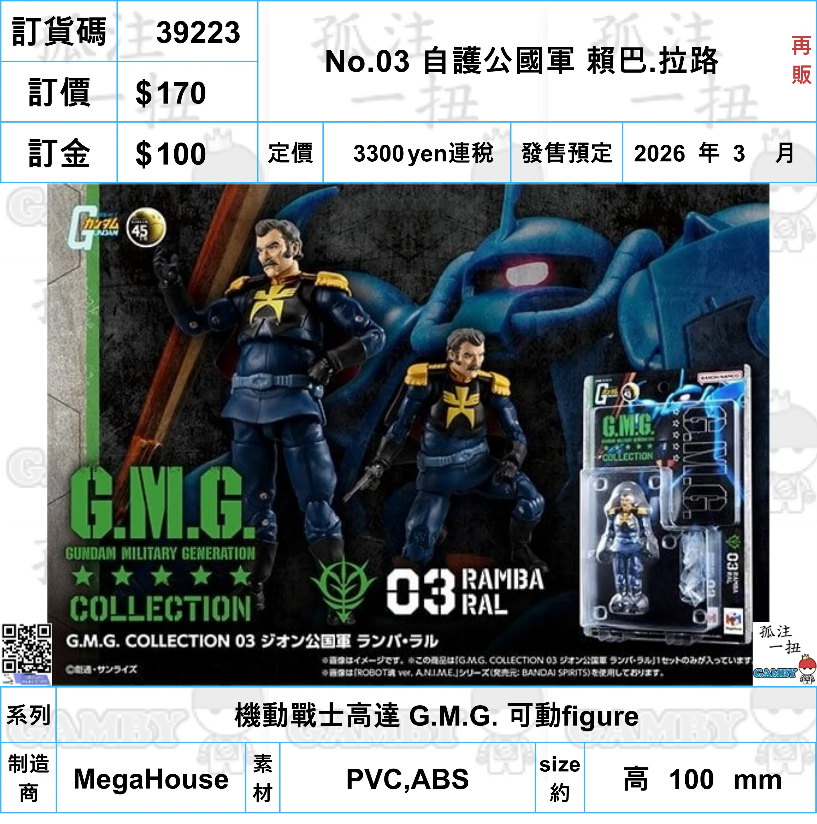 Premium Unit Collecting Community ?a:39223 <?r$170> #(?????m?M)No.03 ???o???? ??.??(??)=?C?????_ G.M.G. ??figure