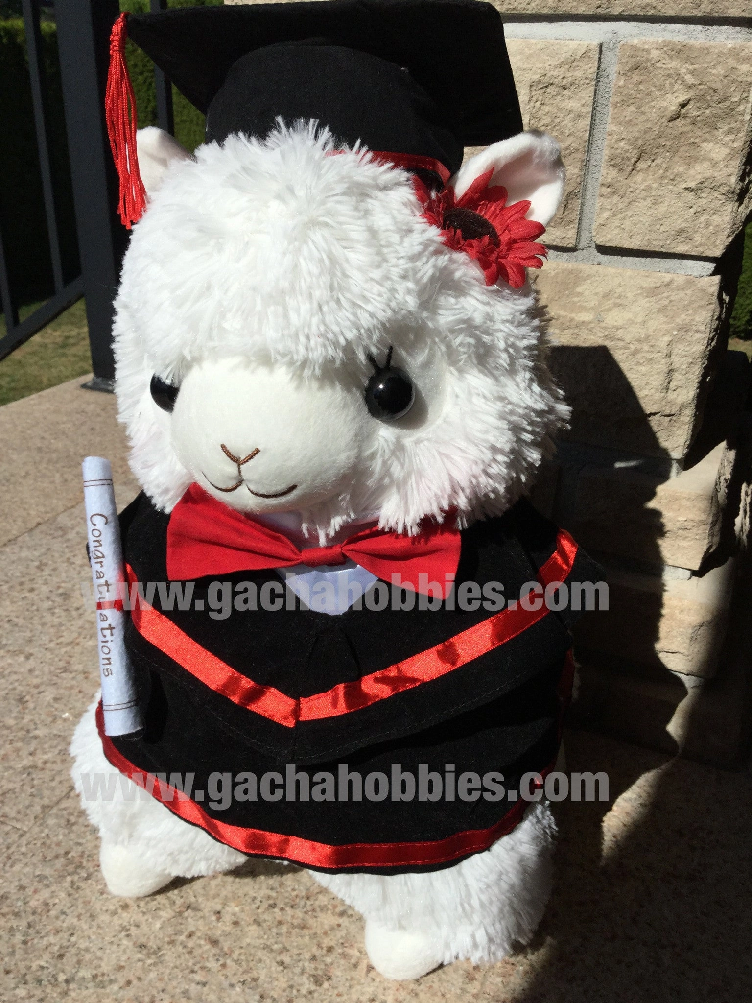 Limited Decor Graduation White Alpaca Medium Plush