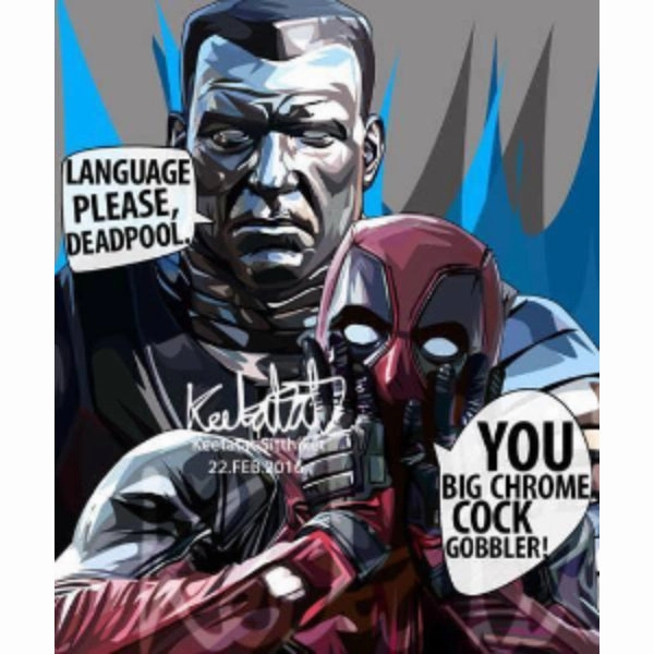 Pop Art Wall Decoration Drawing (Deadpool Vs Colossus) ???? ??? ? Marvel Robot Collection